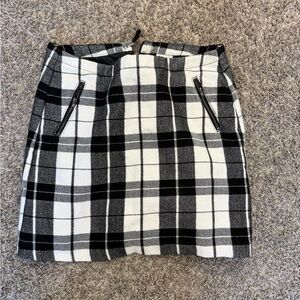 STYLUS Black and White Plaid Mini Skirt